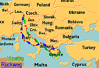 Reiseroute Karte